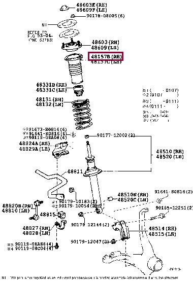Toyota 48157-22040 Shock absorber boot 4815722040
