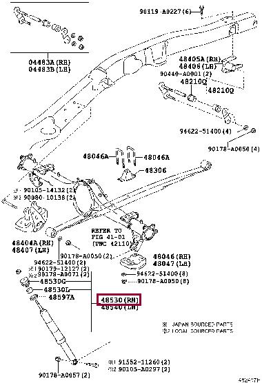 Toyota 48530-09N40 Rear Right Shock Absorber 4853009N40