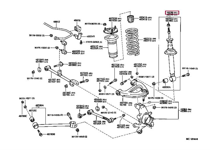 4853039296 Toyota Rear Right Shock Absorber