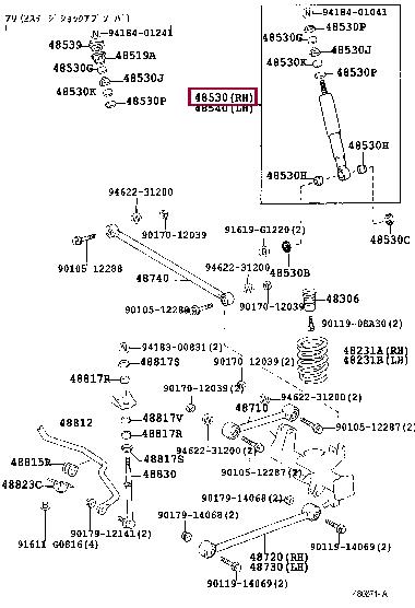 Toyota 48530-39326 Rear Right Shock Absorber 4853039326