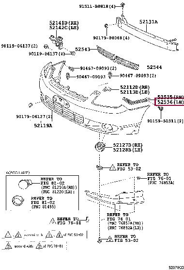 5253613031 Toyota Bracket bumper
