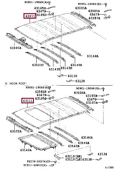 6311148070 Toyota Roof