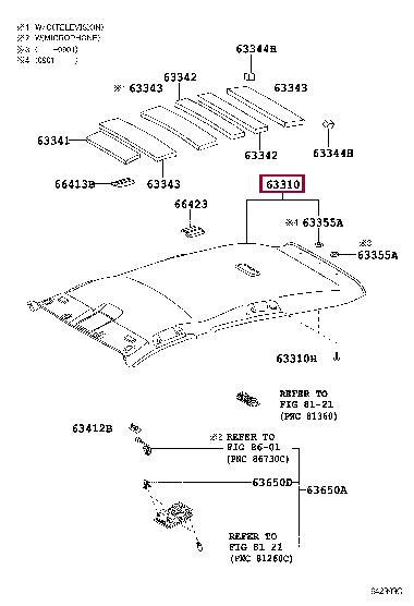 633100T020A0 Toyota Roof lining