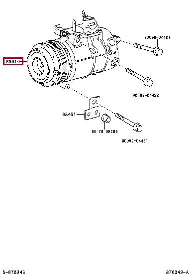 Toyota 88310-50151 Compressor assy, w pulley 8831050151