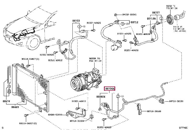 8870653080 Toyota Coolant pipe