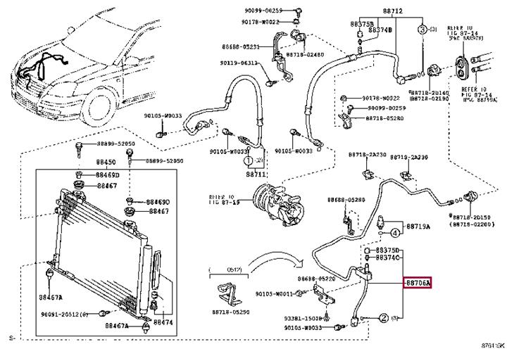 Coolant pipe Toyota 88716-05401