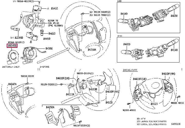 Toyota 89245-48050 Steering wheel position sensor 8924548050