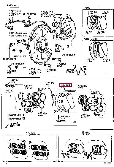 Toyota 90240-06158 Mounting kit brake pads 9024006158