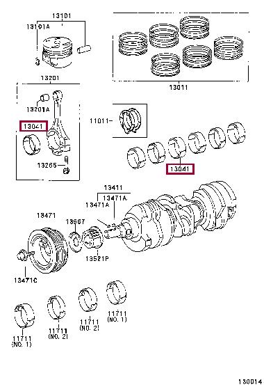 130412001104 Toyota Connecting rod bearing