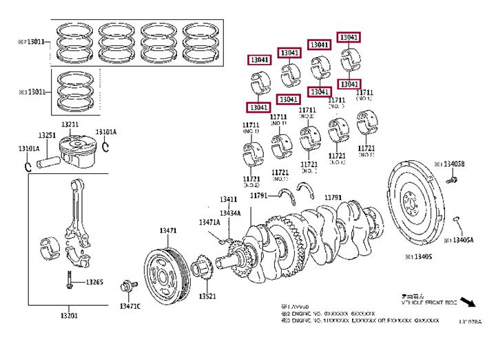 132813602102 Toyota Connecting rod bearing
