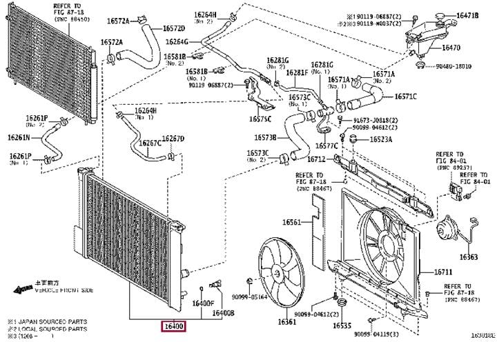 Engine radiator Toyota Verso: 164000T170 Toyota Engine cooling radiator