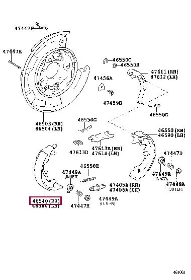 Toyota 46540-0T010 Parking brake shoes 465400T010