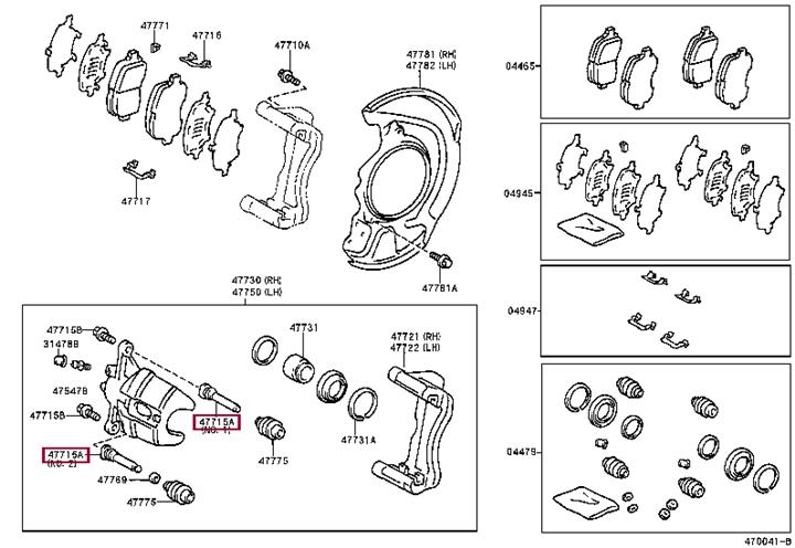 Toyota 47715-33040 Stud, brake caliper 4771533040