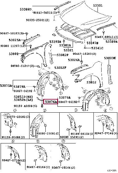 Buy Toyota 53876-06060 at a low price in United Arab Emirates!