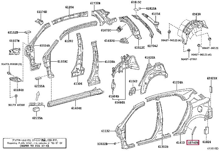 5874276010 Toyota PROTECTOR QUARTER P