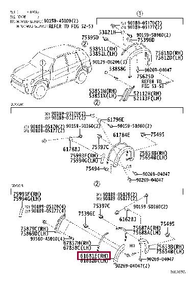 6168142040B0 Toyota EXTENSION, RR WHEEL