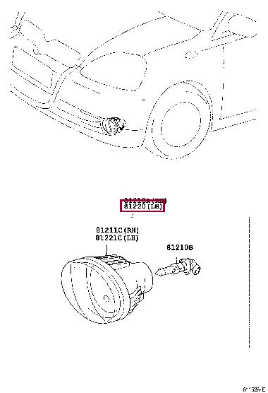 Toyota 81220-52050 Auto part 8122052050