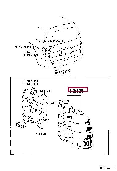 8155126310 Toyota Combination Rearlight