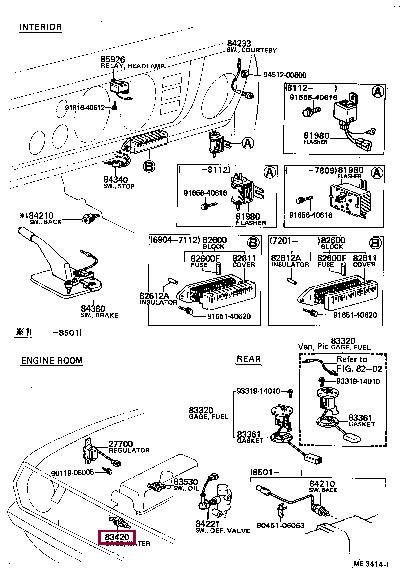 Exhaust system Toyota Corolla (E70) Sedan: 8342020020 Toyota Coolant temperature sensor