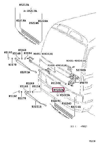 Toyota 85222-36010 Wiper Blade 8522236010 8522236010 Toyota Wiper Blade