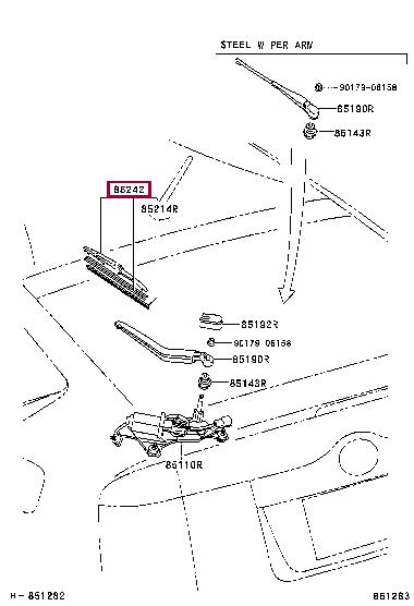 Toyota 85242-47010 Wiper Blade 8524247010 8524247010 Toyota Wiper Blade