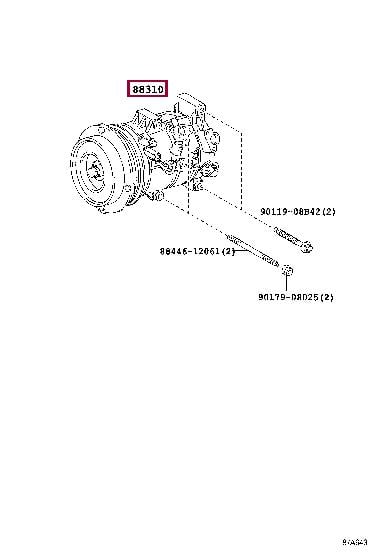 Toyota 88310-42310 Compressor assy, w pulley 8831042310 8831042310 Toyota Compressor assy, w pulley