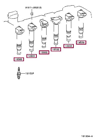 Toyota 90919-02245 Ignition coil 9091902245 9091902245 Toyota Ignition coil