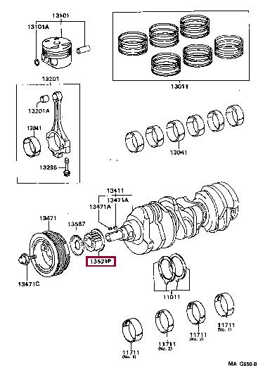 1352120020 Toyota Pulley crankshaft
