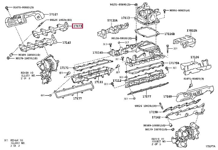 Exhaust manifold seal Toyota: 1717351030 Toyota Exhaust manifold gasket