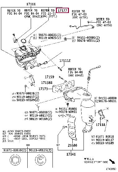 Toyota 17177-40020 Gasket, intake manifold 1717740020