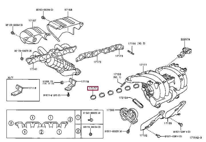 Gasket, intake manifold Toyota 17177-70050