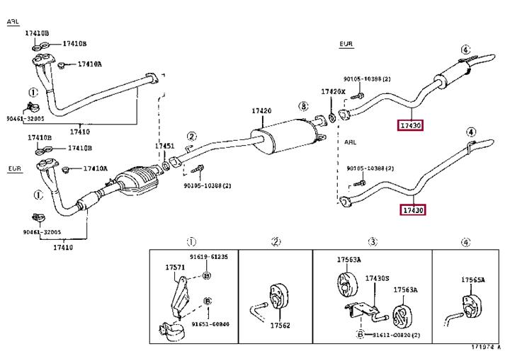 1743075191 Toyota Exhaust system