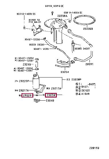 Toyota 23219-03010 Fuel pump 2321903010