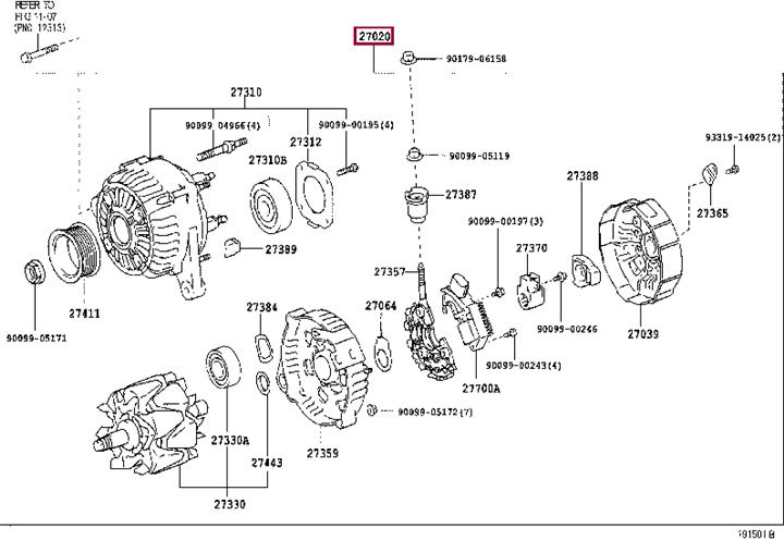 Toyota 27060-20270 Alternator 2706020270