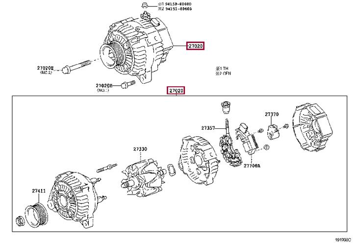 Alternator Toyota Camry: 2706028280 Toyota Alternator