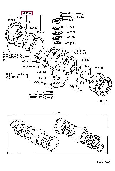 Toyota 43204-60030 Steering knuckle repair kit 4320460030