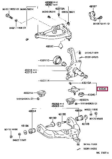 Toyota 43330-29215 Ball joint 4333029215