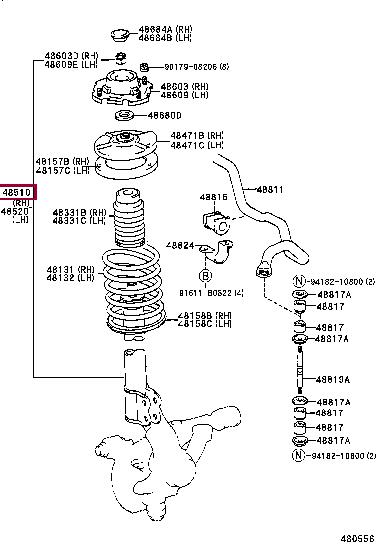 Toyota 48510-19855 Auto part 4851019855