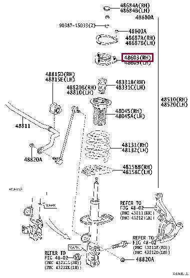 Toyota 48609-78010 Suspension Strut Support Mount 4860978010