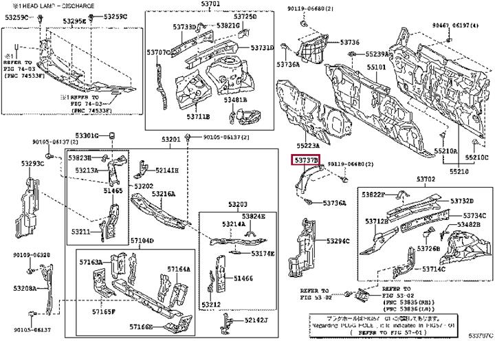 Toyota 53737-33020 Wing seal 5373733020