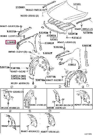 Buy Toyota 53801-06110 at a low price in United Arab Emirates!
