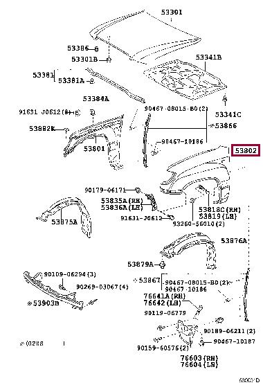 538026A211 Toyota Wing
