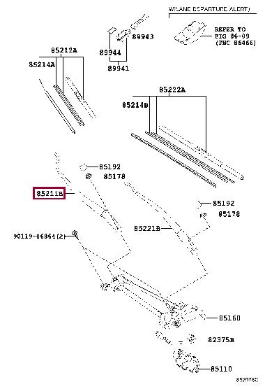 Toyota 85211-42140 Front wiper lever 8521142140 8521142140 Toyota Front wiper lever