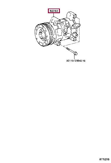 Toyota 88310-2B691 Compressor, air conditioning 883102B691 883102B691 Toyota Compressor, air conditioning