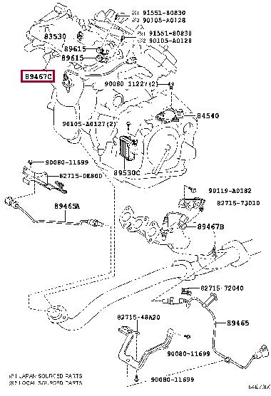 Toyota 894670E190 SENSOR AIR FUEL RAT 894670E190 894670E190 Toyota SENSOR AIR FUEL RAT
