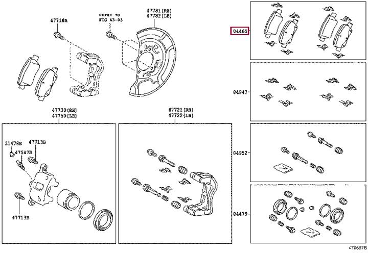 Toyota 04465-05300 Brake Pad Set, disc brake 0446505300