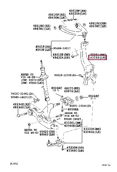 4320230020 Toyota Knuckle swivel
