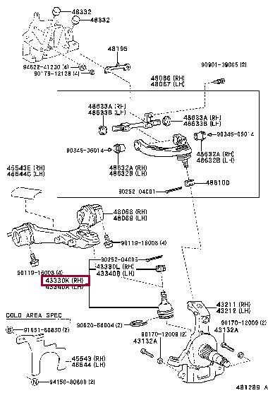 Toyota 43330-39765 Ball joint 4333039765 4333039765 Toyota Ball joint
