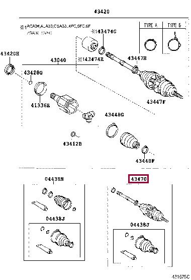 Toyota 43470-49865 CV joint 4347049865 4347049865 Toyota CV joint