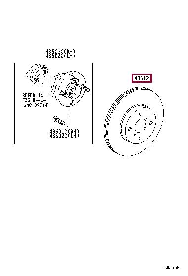 Toyota 43512-17130 Brake discs with pads, set 4351217130